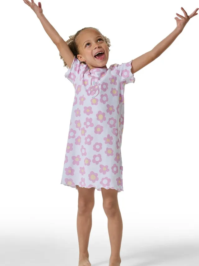 Schiesser Nachthemd 'Girls World witte print