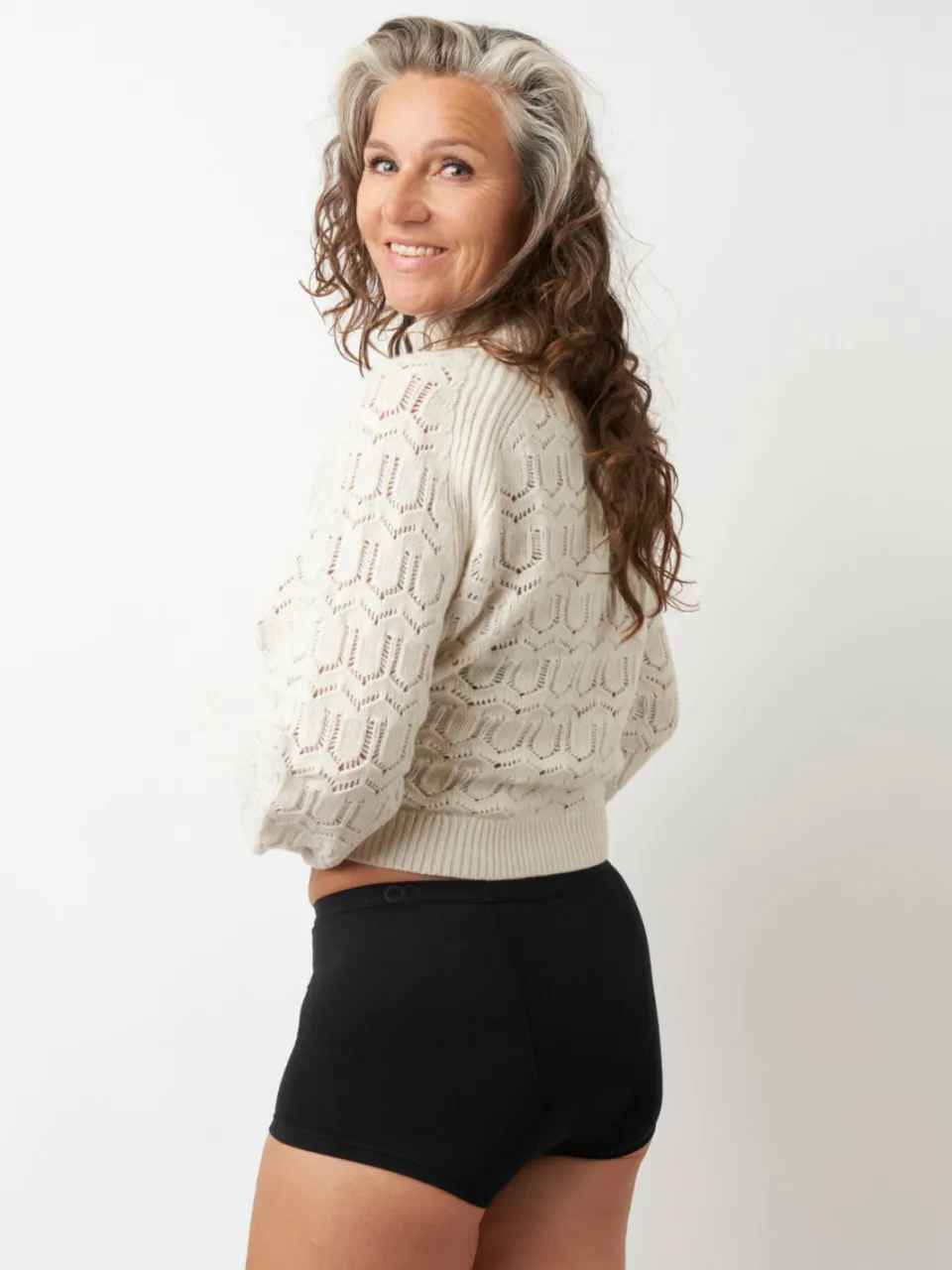 Moodies Undies extra sterk/nacht absorberende boyshort menstruatieslip zwart, foto 3