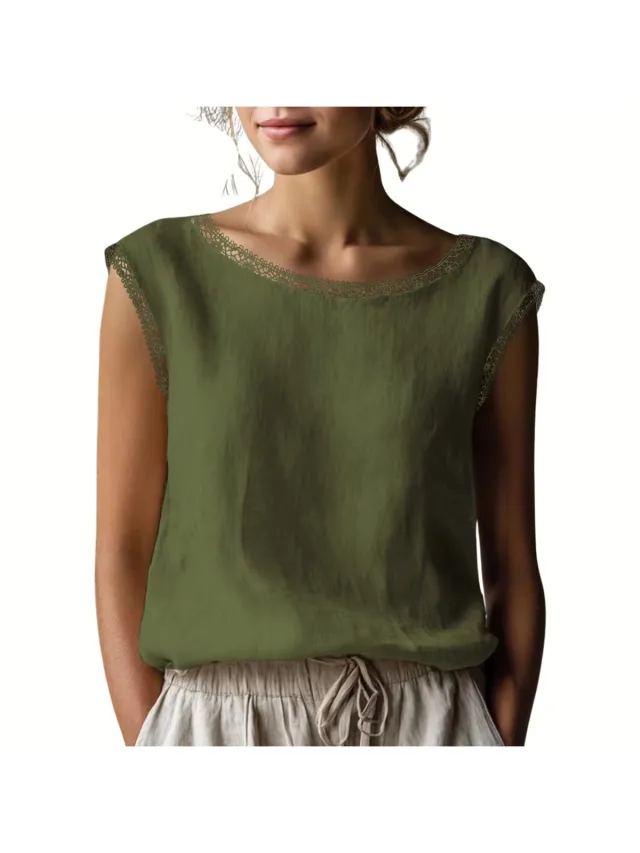 Currero Topje Dames - Top Kleding - Shirt - Blouse - Kort - Volwassen - Groen