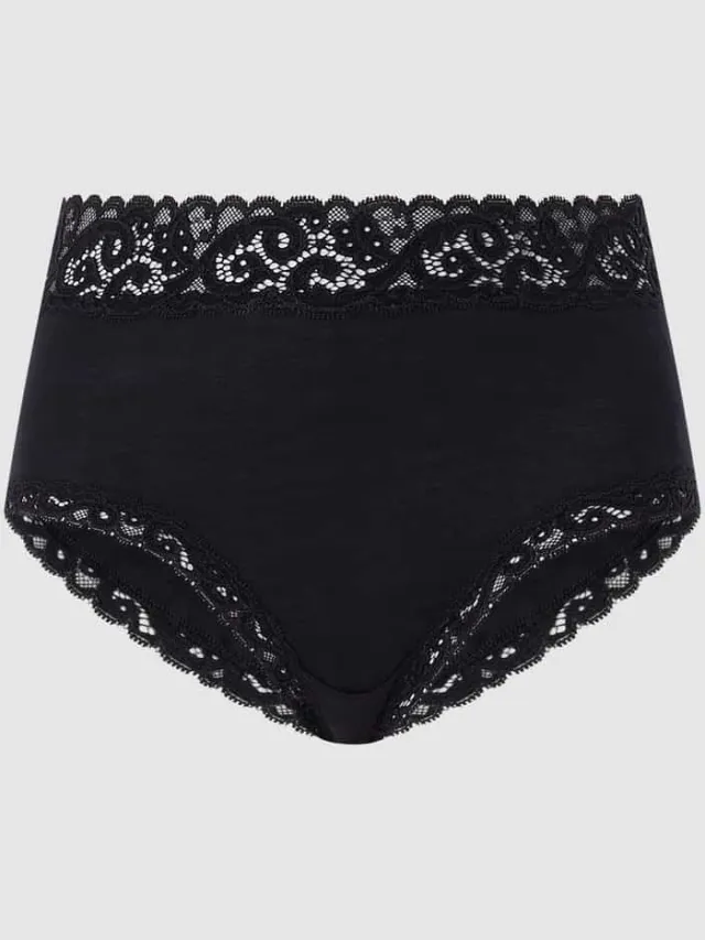 Hanro Slip met kant, model 'Moments' zwart, foto 2