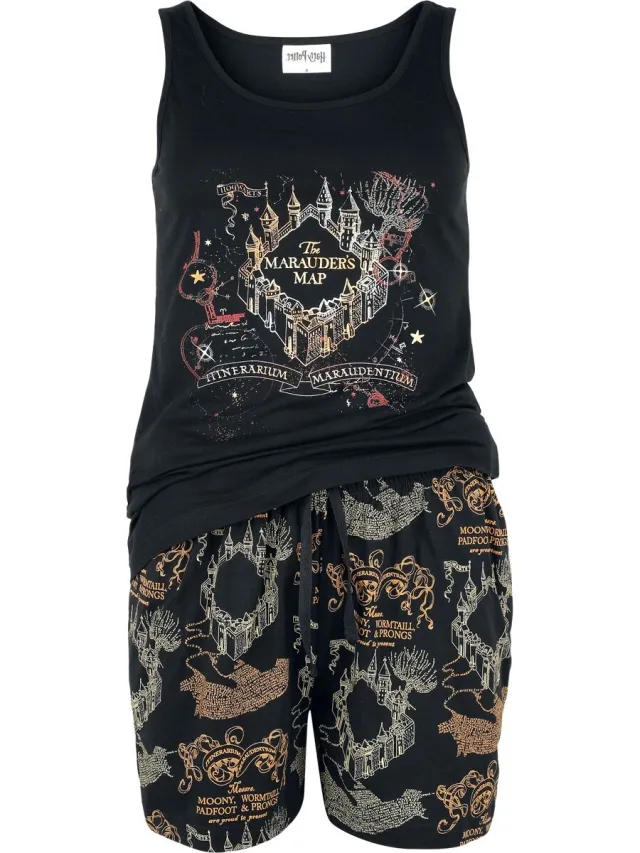 Harry Potter Marauder's Map Pyjama zwart Katoen