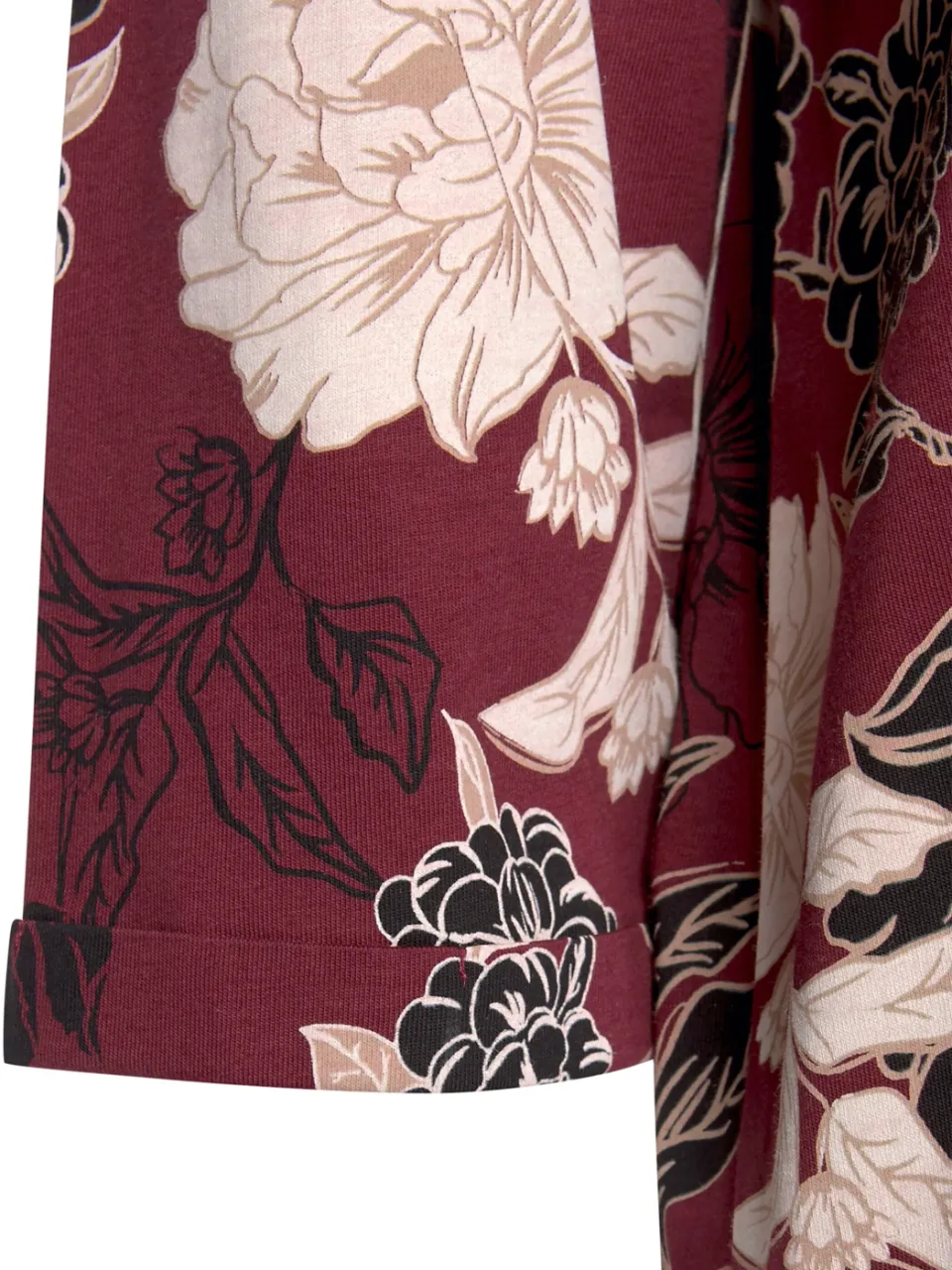 nachthemd bordeaux met bloemenprint, foto 2