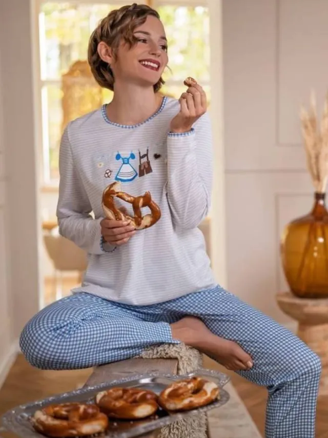 Ringella Katoenen dames pyjama parelwit Ringella - Wit - Maat - 38