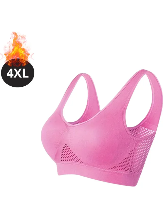 Bovista BH Zonder Beugel - Zonder Bandjes - Push-up Bh's - Comfort Beha - Comfortabel - Sterk - Yoga - Plus Size - Roze