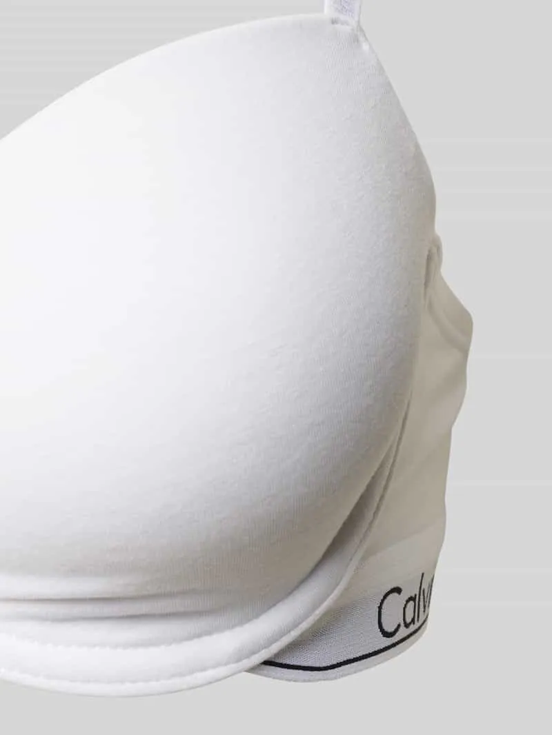 Calvin Klein Beha met spaghettibandjes met label, model 'Demi' wit, foto 3