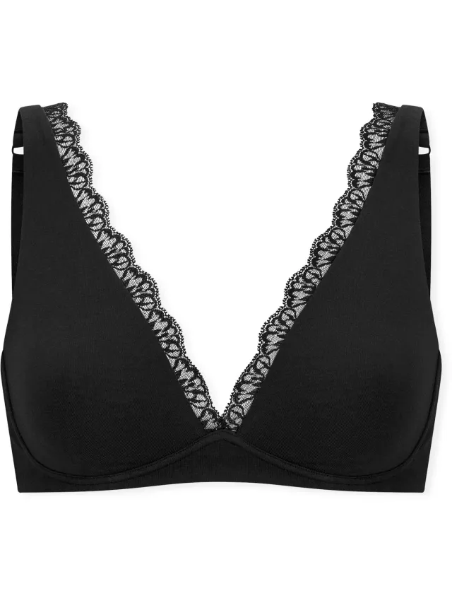 Schiesser Soft BH Unique Cotton - Beha Vrouwen - zwart