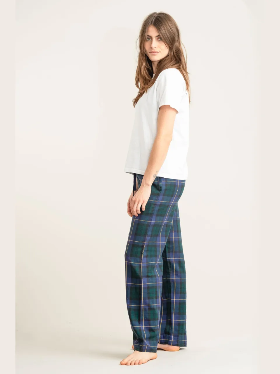KOMODO dames vegan Pyjamabroek Jim Jam Black Watch, foto 2