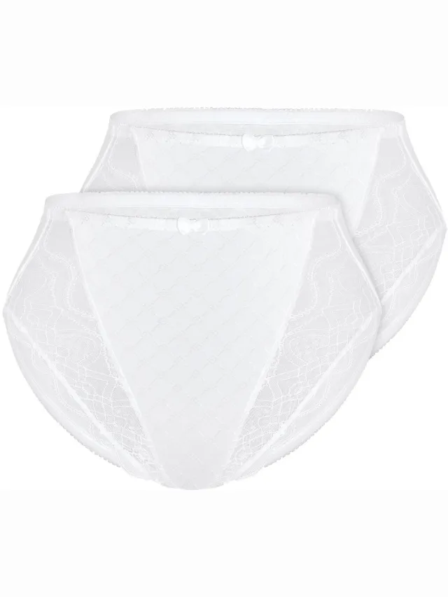 Sassa Set van 2 corrigerende slips COTTON JACQUARD wit