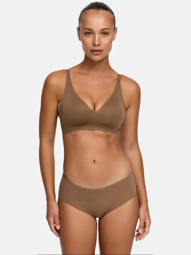cfab Comfortabele push-up bh - Caramel - M - BH Zonder Beugel Voorgevormd - Ondergoed - Naadlos