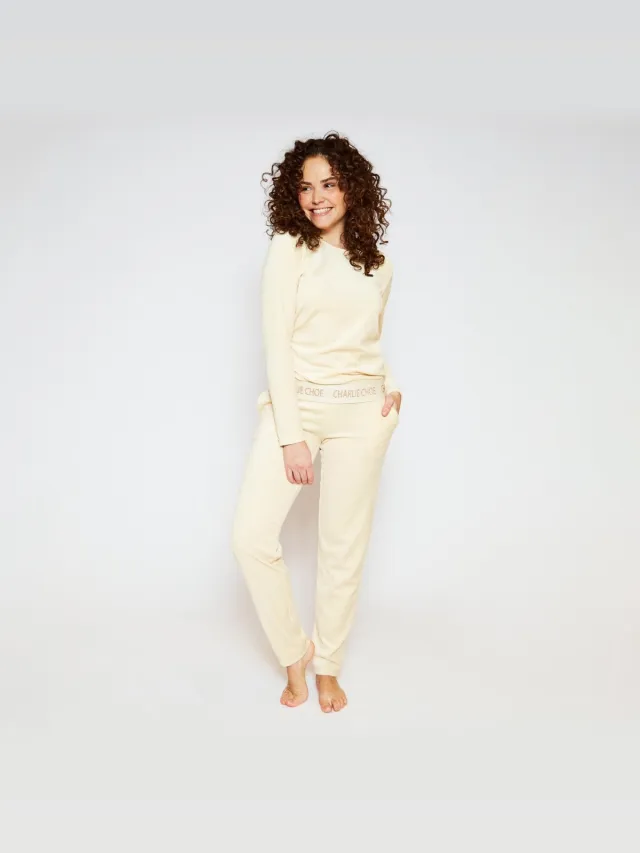 Charlie Choe Pyama - velours - Women velours set Off-white Offwhite