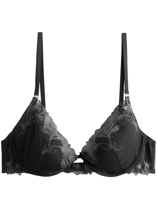 Next Dames - N.Premium Zwitsers ontworpen beha met diepe decolleté en borduursel - Grijs Charcoal Grey