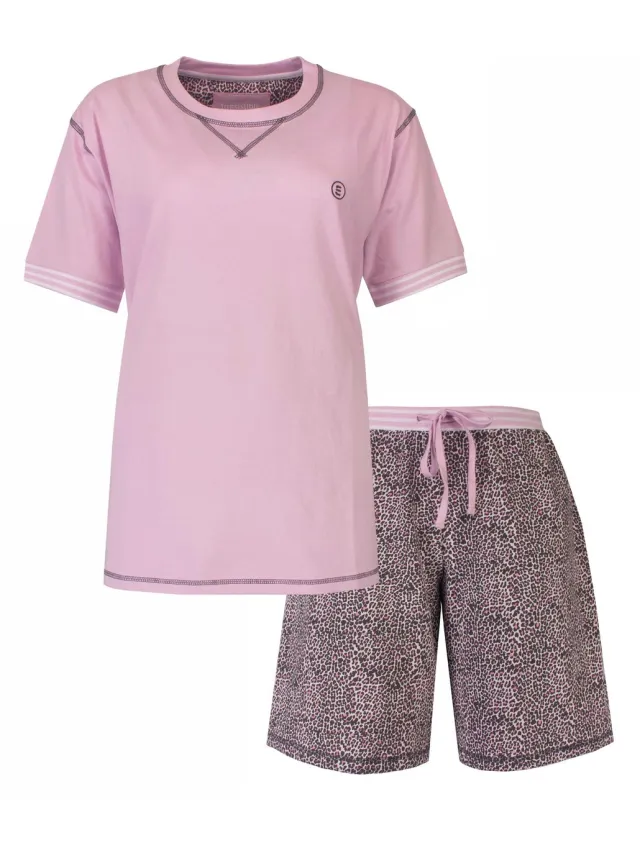 Irresistible Dames Shortama - Panterprint - Katoen - Lila Roze