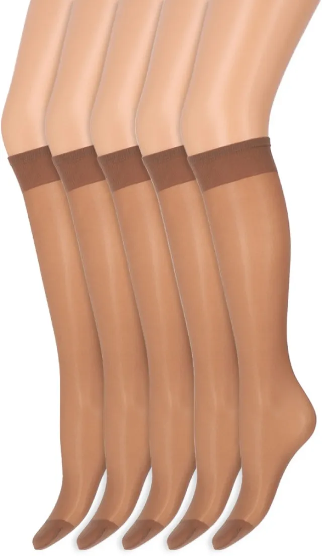 Marianne Kniekousen met soepele boord | Perfecte pasvorm | 20 denier | Merk: Marianne | Maat: One Size | Kleur: Muscat | 5 Paar Beige