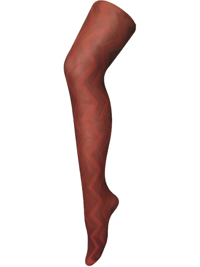 Sock Snob Dames80 denier ondoorzichtig patroon panty's - Rood Weven