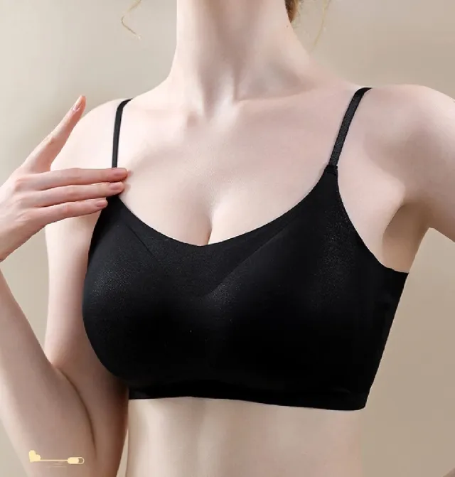 Wow Peach Breeze Bralette - Licht - Dun - Ademend - Beha Topje - Comfort - Zomer - Valt Klein - Large - Zwart