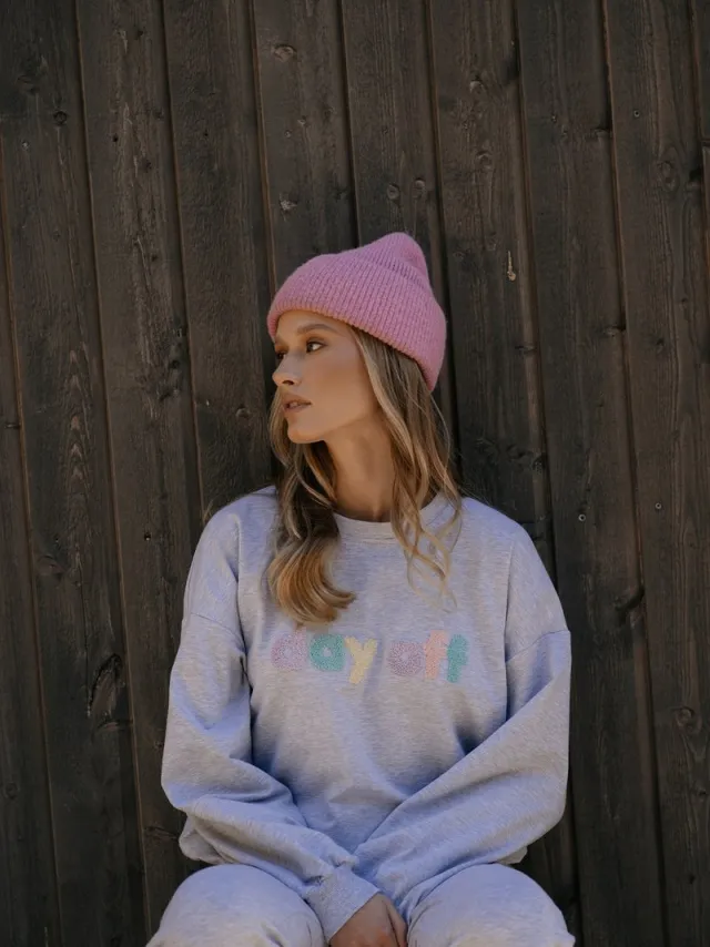 Coemi Dames joggingbroek & sweatshirt-Huispak Day Off-trainingspak-duurzaam katoen-Grijs