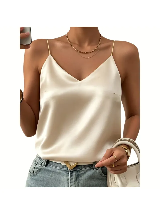 Currero Topje Dames - Top Kleding - Shirt - Blouse - Kort - Volwassen - Beige