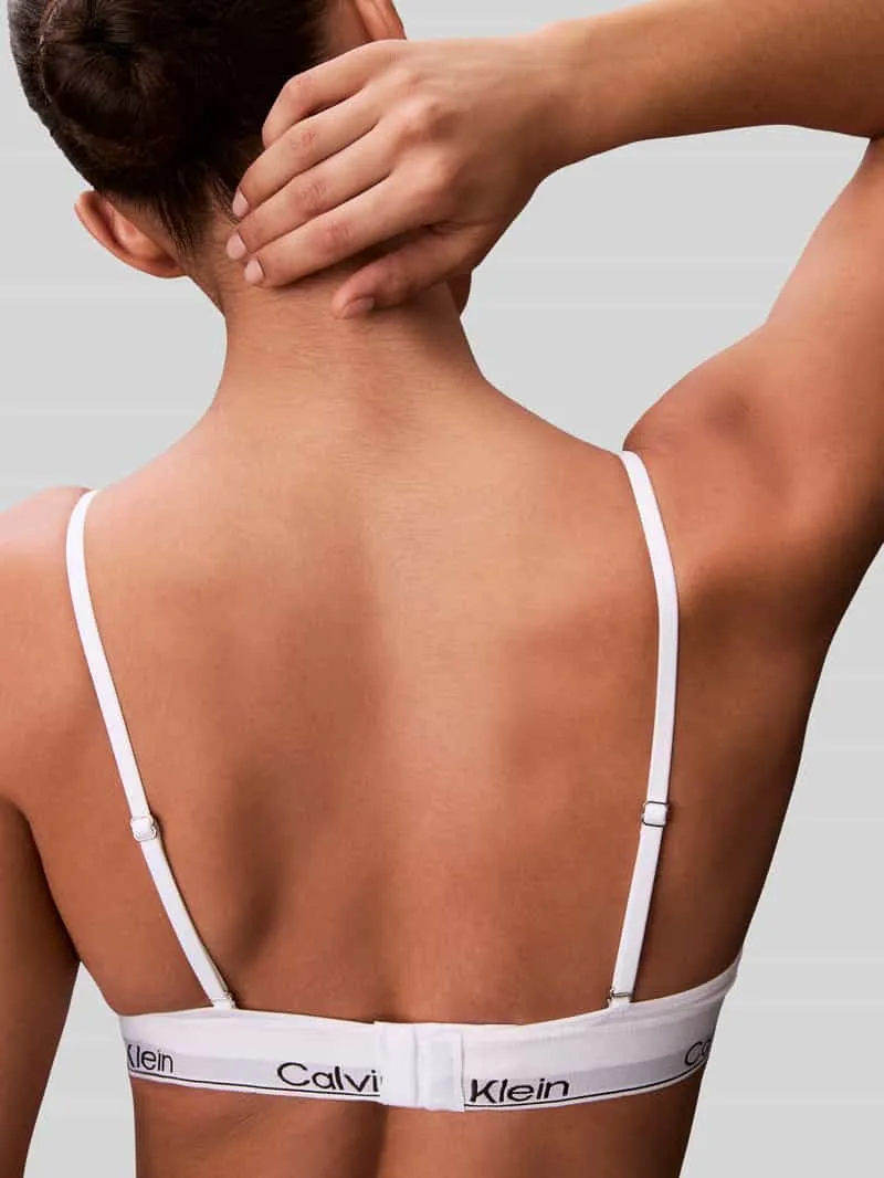 Calvin Klein bh van katoenstretchmix met logo in band wit, foto 5