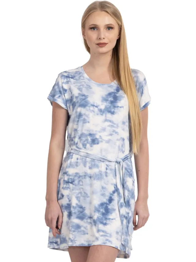 Vanilla Dames nachthemd - Viscose - Lichtblauw - 1516