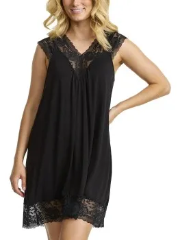 Damella Viscose Plain Sleeveless Nightdress Blauw,Lila,Zwart,Groen,Roze,Beige,Wit,Rood