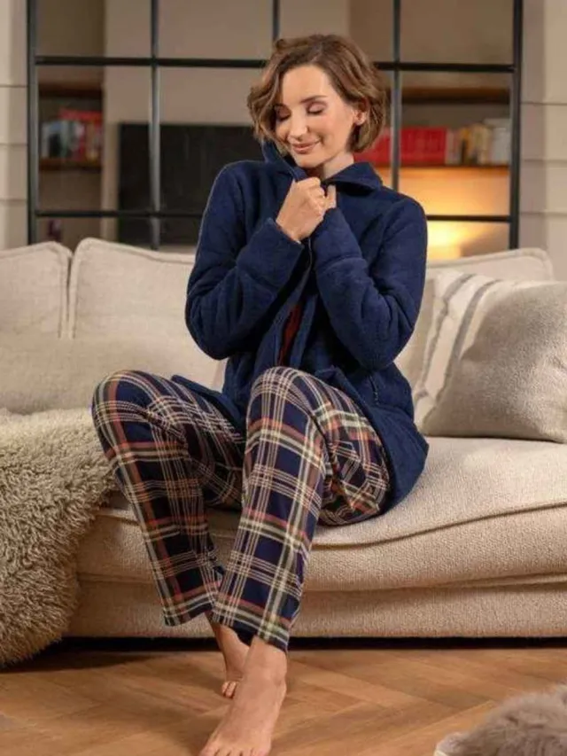 Katoenen dames pyjama terracotta Ringella - Oranje - Maat - 36