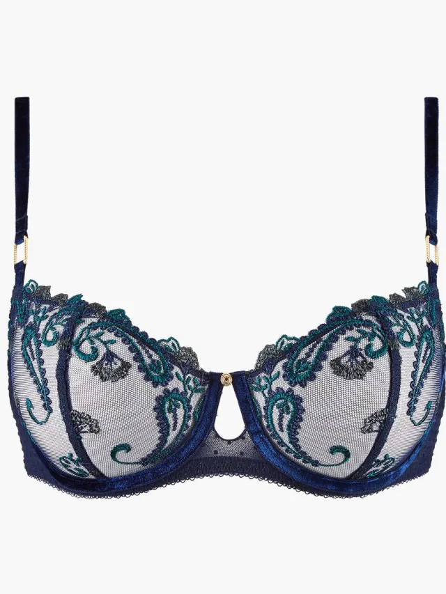 Aubade Velvet Memories beugel bh met borduring en fluweel - Blauw