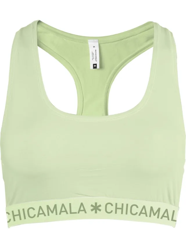 Chicamala Dames BH – 1 Pack – 95% Katoen – Ademend – Onderbroeken Dames – Racerback Top – Normale Lengte Geel