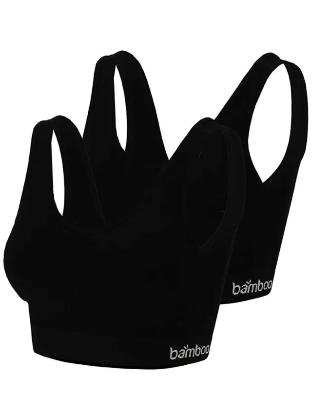 Apollo Ladies Bamboo Seamless - naadloze BH - sporttop 2-PACK Medium zwart