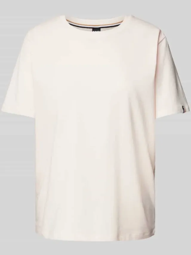 Boss T-shirt met labelprint lichtroze, foto 2