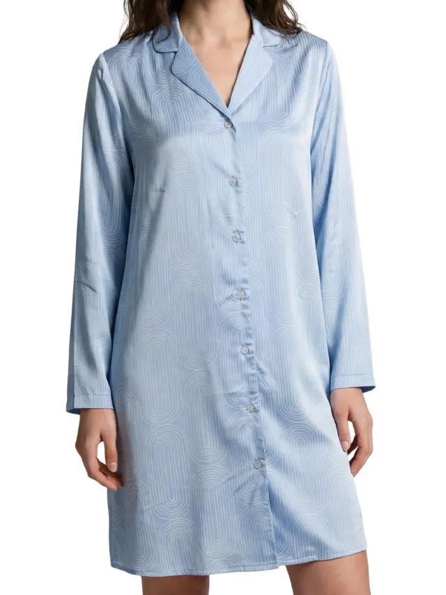 Seidensticker Dames nachthemd Classic Web zen blue
