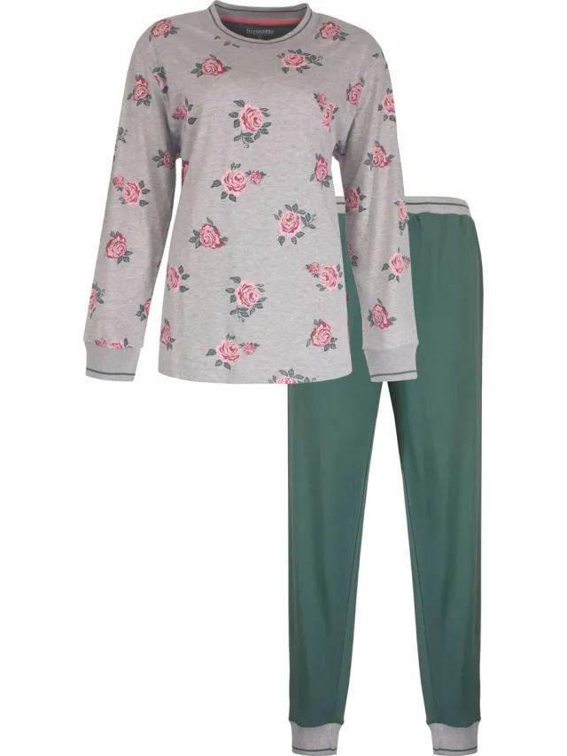 Irresistible Dames Pyjama - 100% Katoen - Grijs Melange
