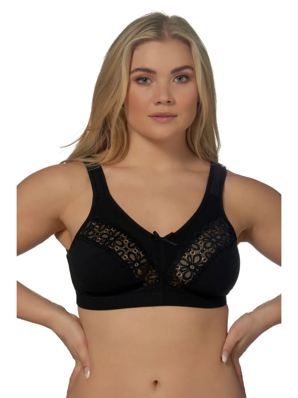 Elbrina Cotton Wire Free bh zonder beugel zwart