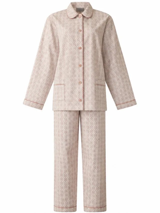 Lunatex dames winter pyjama 641186 - warm flanel - roze