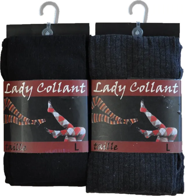 inter socks Dames collant 80% katoen- fantasie rib 112- 5 stuks - assortiment kleuren
