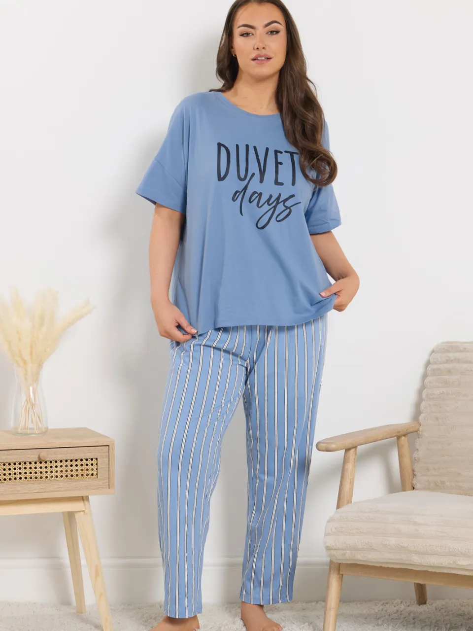 Yours Blauw 'Duvet Days' Slaapshirt-64, foto 4