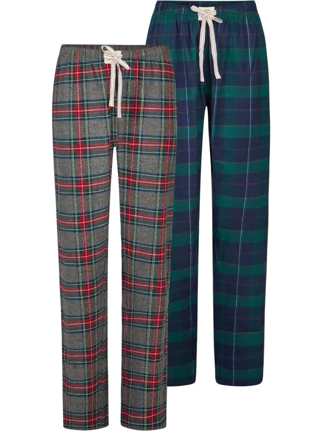 Happy Shorts Pyjamabroek voor Kerstmis grün/anthra kariert