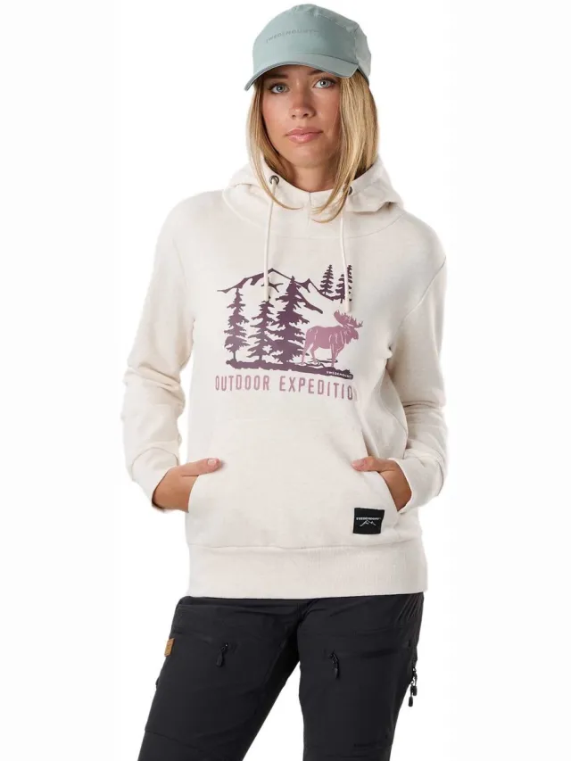 Swedemount Forest Hood Hoodie – Dames trui – Beige Melange Elk