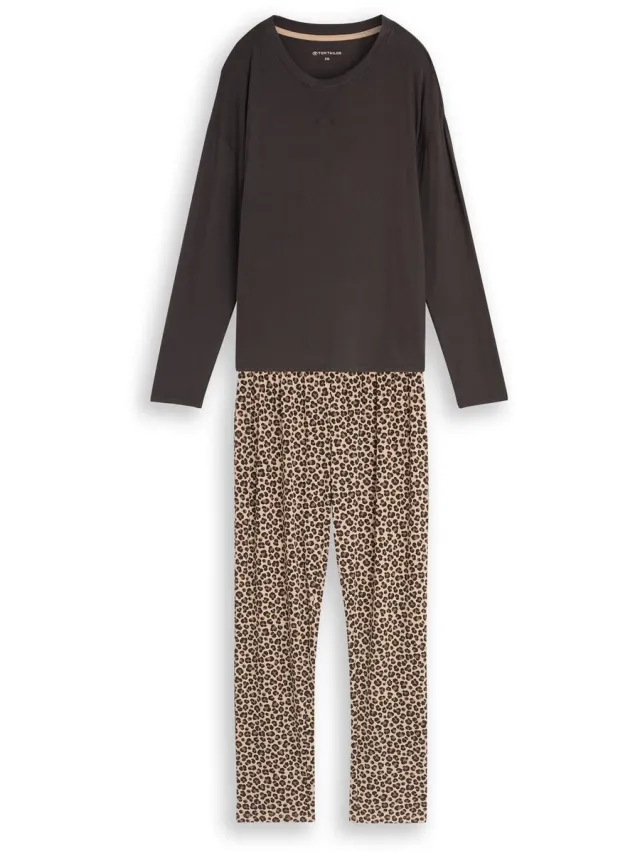 Tom Tailor Pyjamaset met luipaardprint - grey-medium-allover