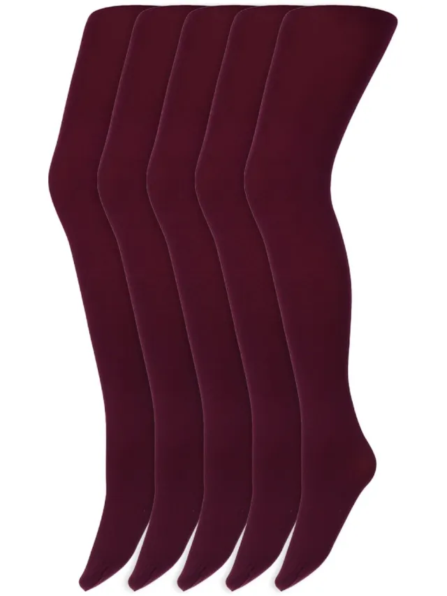 Marianne Gekleurde Panty’S | Micro | 60 Denier | Merk: Marianne | Maat: S T/M Xxl | Kleur: Donker Cyclaam | 5 Paar Rood