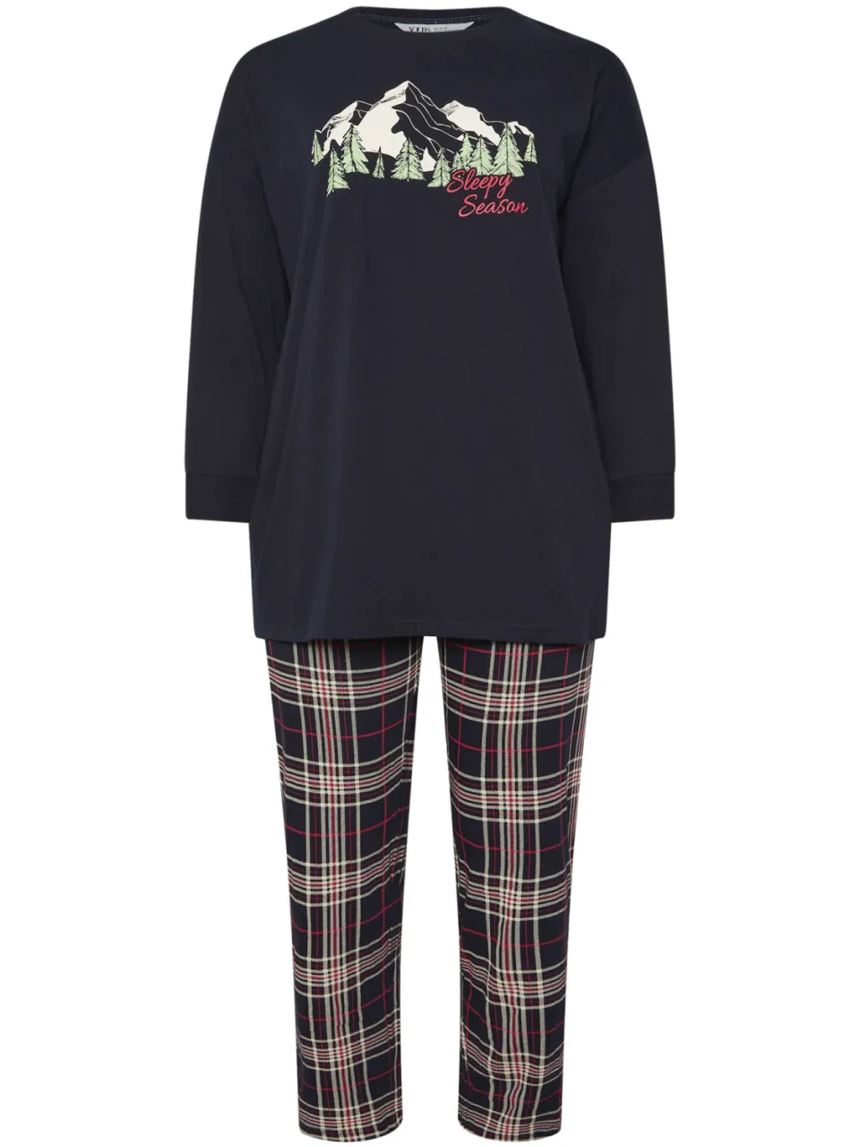 Yours Blue 'Sleep Season' Geruite Pyjama Cadeauset-48, foto 4