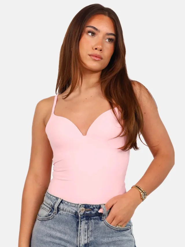 Getdrezzed Shapewear deals - Maat: S - Body met voorgevormde cups lichtroze