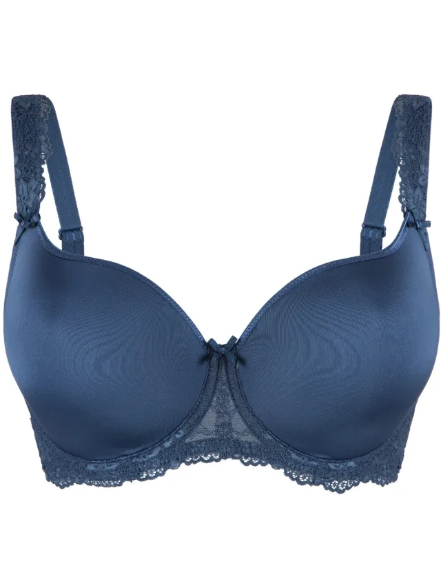 LingaDore DAILY T-Shirt BH - Plus Size Blue ribbon jacquard
