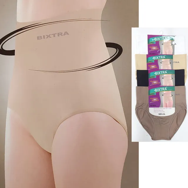 Bixtra Figuurcorrigerende Slips Dames - 6 Stuks - Hoge Taille - Corrigerend Ondergoed - Naadloos - Comfortabel Wit