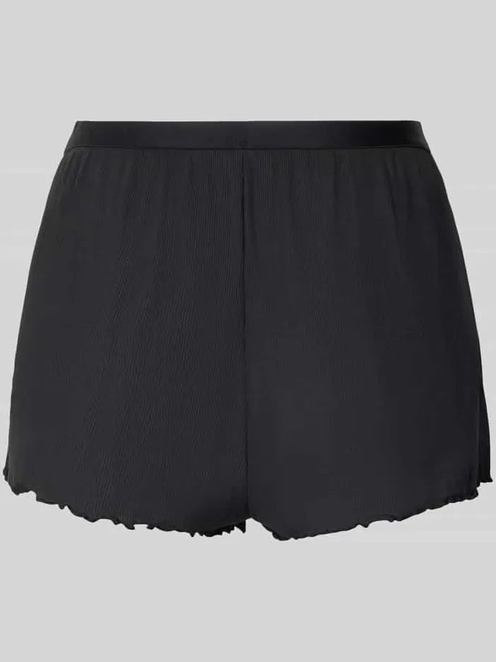Regular Fit korte zijden pyjamabroek van modalmix model 'HUGO HEART' zwart, foto 2