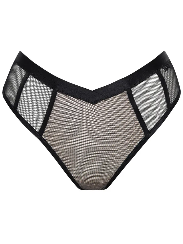 Lisca Slips Lisca Mesh slip met hoge uitsnijding Zwart