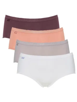 Sloggi Basic Plus Midi Color wit Versch.kleure/Patroon,Blauw,Lila,Geel,Roze,Grijs,Bruin,Rood,Wit