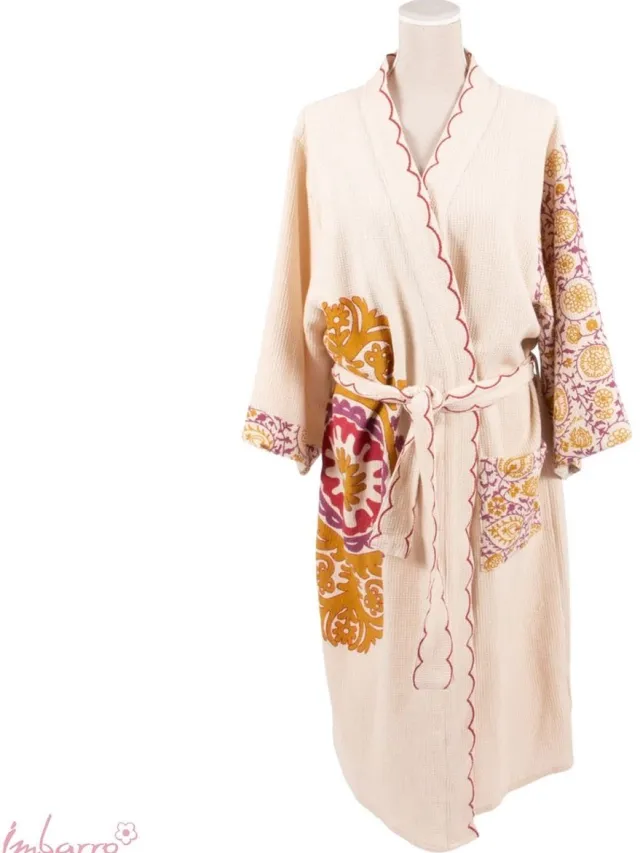 Imbarro Home & Fashion Imbarro - Kimono - Badjas - Ochtendjas - Nayeli - One Size - 100% Katoen Ecru