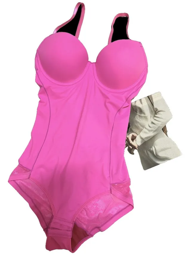 Currero Bodysuit Dames - Shapewear - Bodystocking - Corrigerende Body - Ingebouwde BH - Vormgevend & Afslankend Effect - Magenta