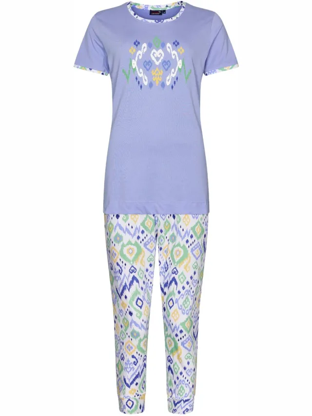 Rebelle Dames Pyjamaset Rebelle - Ikat - Lila - Bio Katoen paars