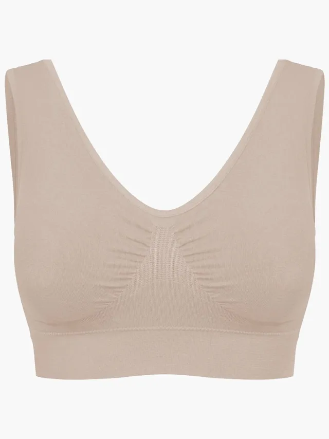 cfab Comfortabele bh - Beige - S - BH Zonder Beugel Voorgevormd - Ondergoed - Naadlos